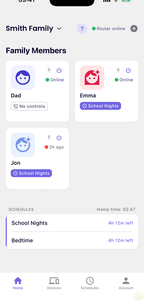 Family Members β one card per person